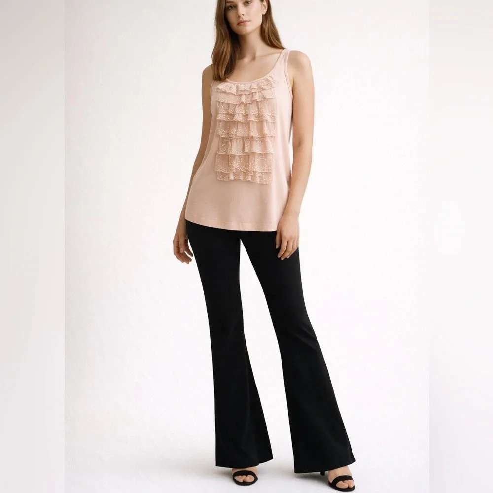 J.Crew Beaded Ruffle Tank Top Blush Pink Size M